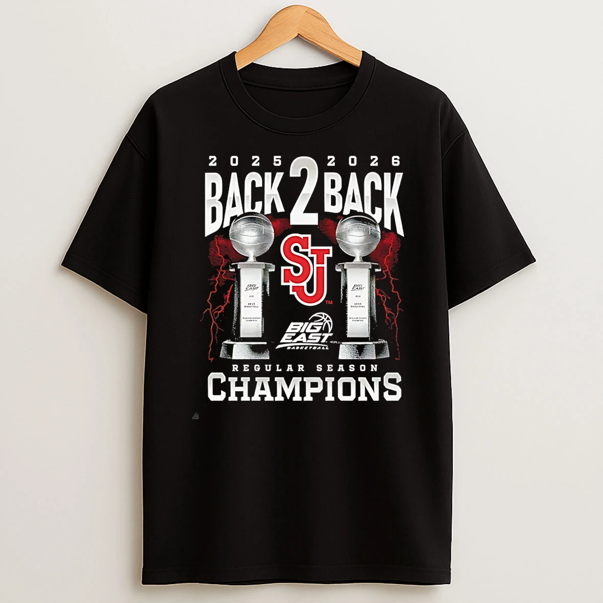 St Johns Red Storm 2026 Big East Back To Back Regular Season Champions T Shirt