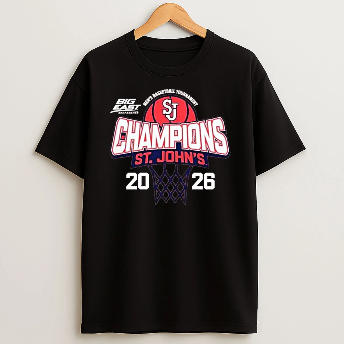 St Johns Red Storm 2026 Big East Mens Basketball Tournament Champions T Shirt