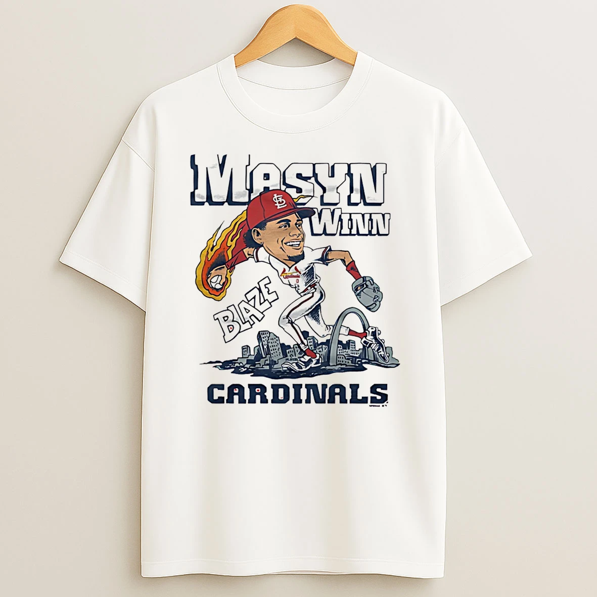 St Louis Cardinals Masyn Winn Blaze Signature Caricature T Shirt