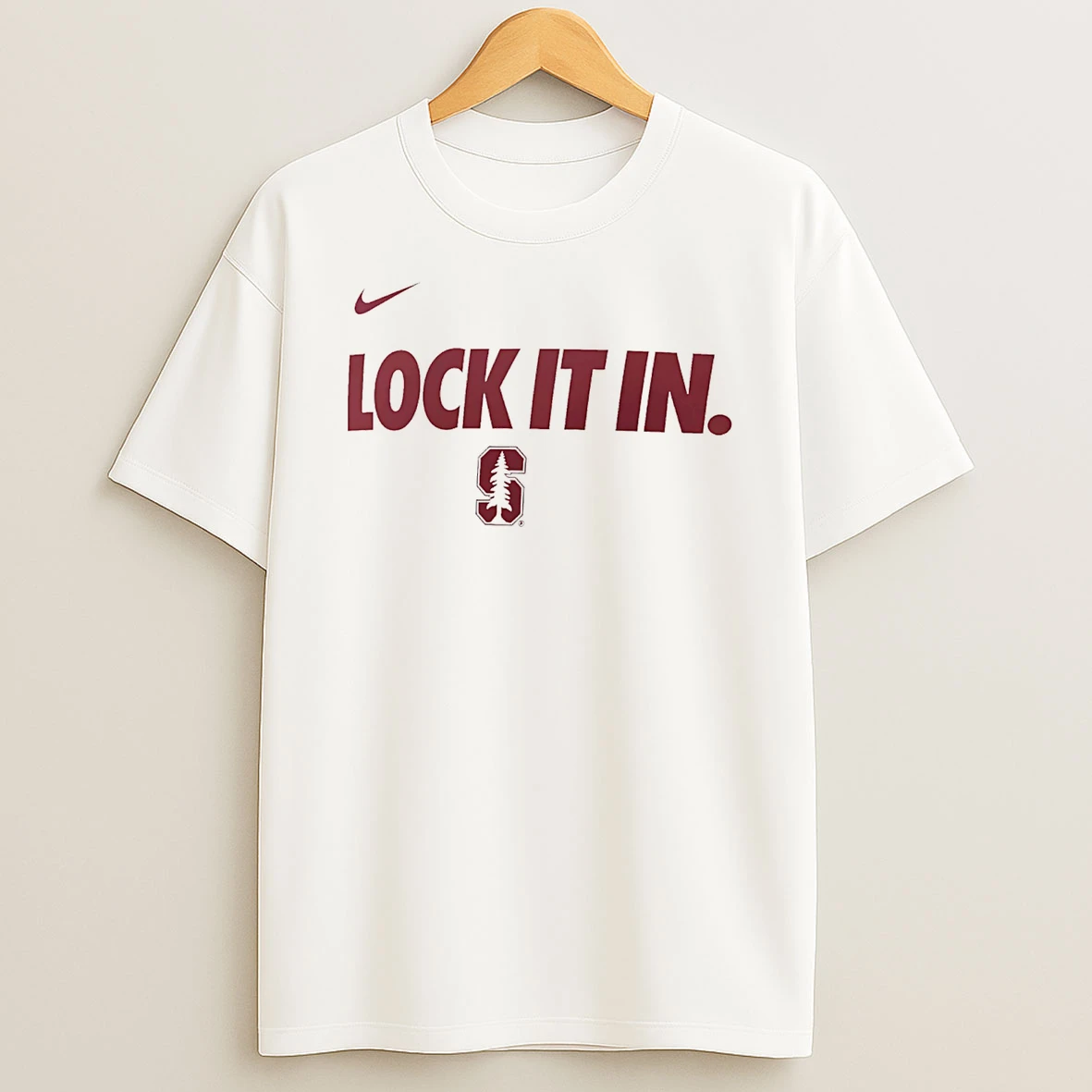 Stanford Cardinal Lock It In Logo T Shirt