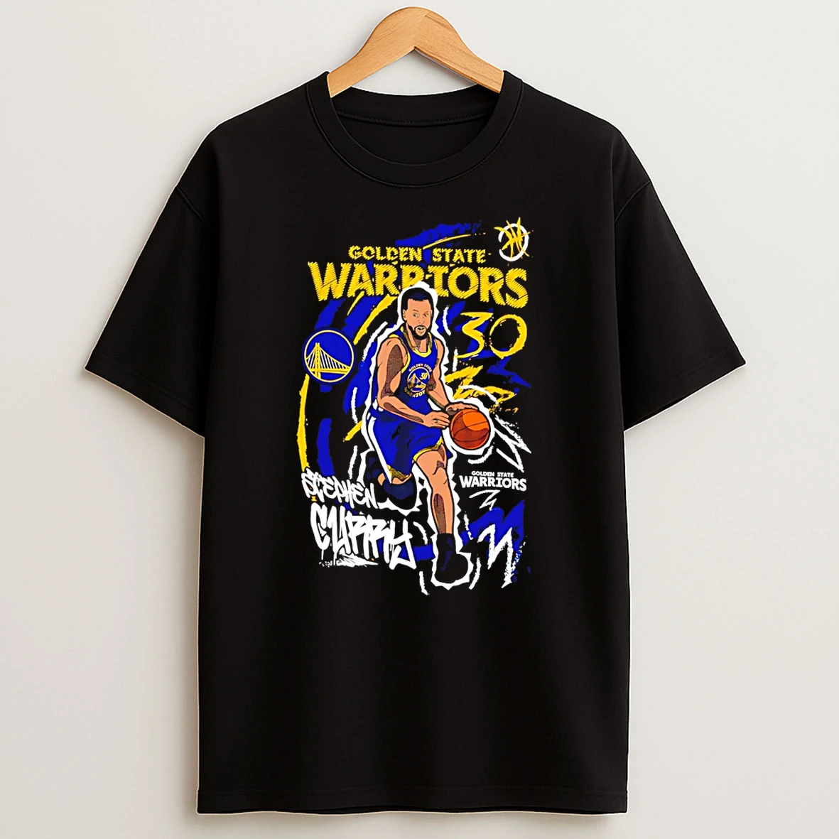 Stephen Curry Golden State Warriors Chalked Up Player Paint T Shirt