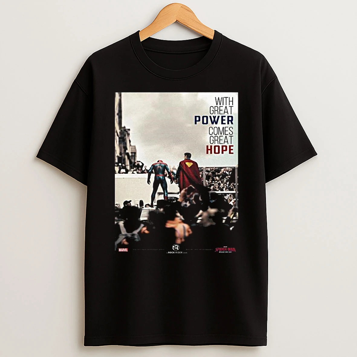 Superman X Spider Man With Great Power Comes Great Hope T Shirt