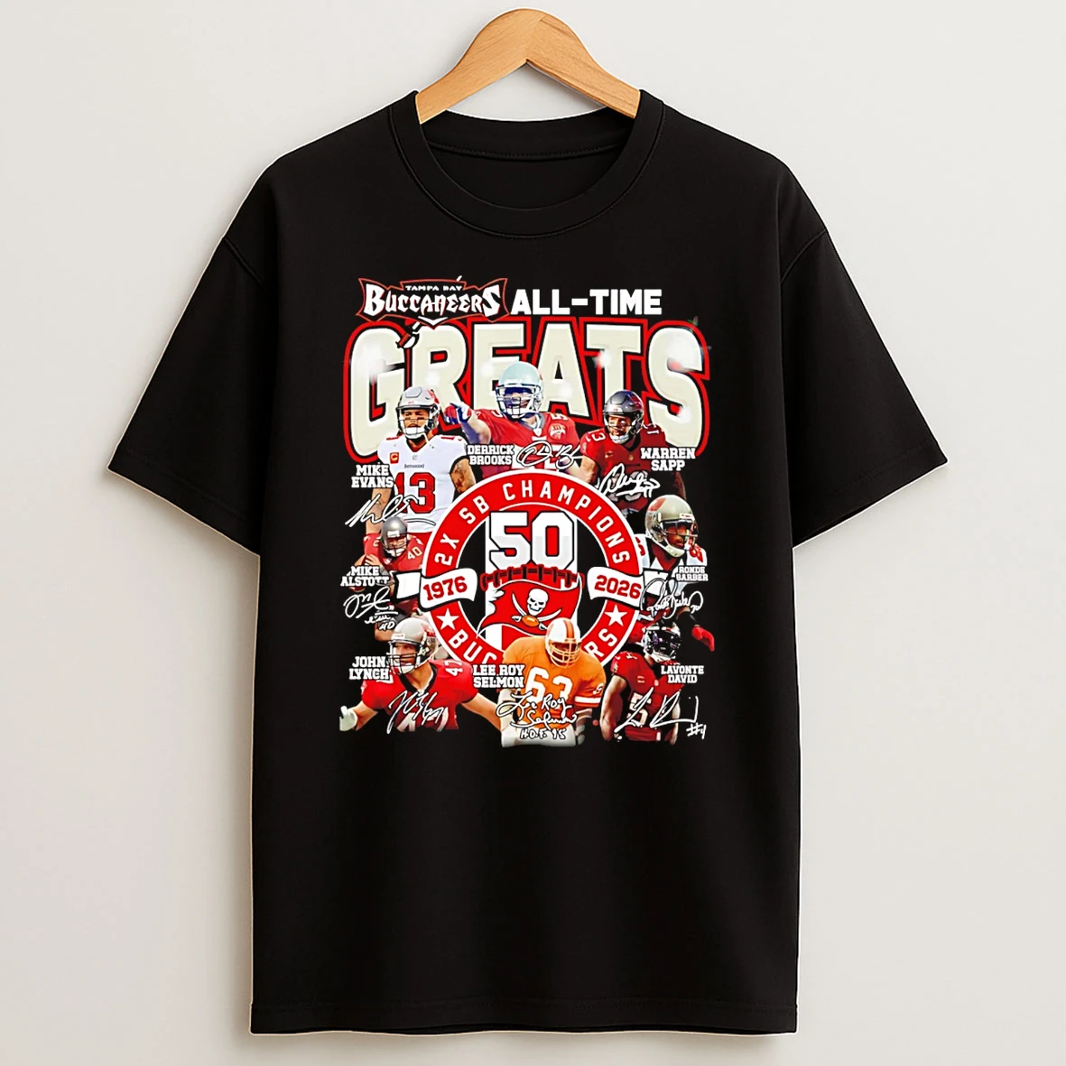Tampa Bay Buccaneers All Time Greats Signatures T Shirt
