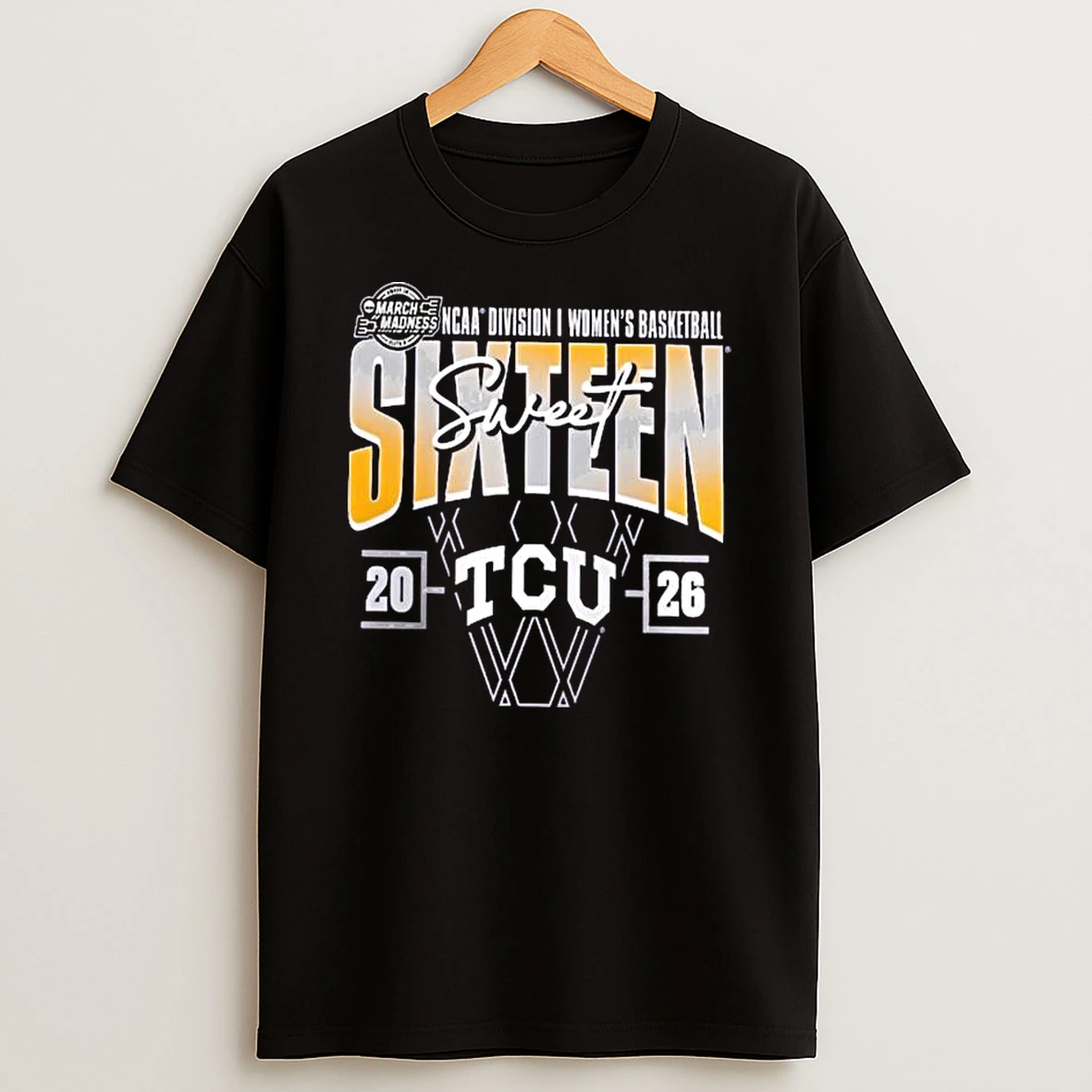 Tcu Horned Frogs 2026 Ncaa Womens Basketball Tournament March Madness Sweet 16 T Shirt
