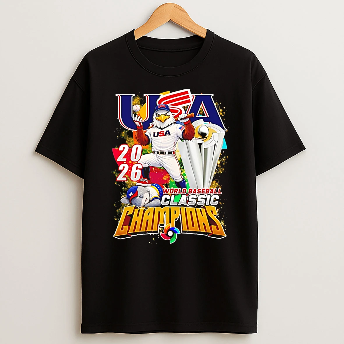 Team Usas 2026 World Baseball Classic Champions Mascot T Shirt