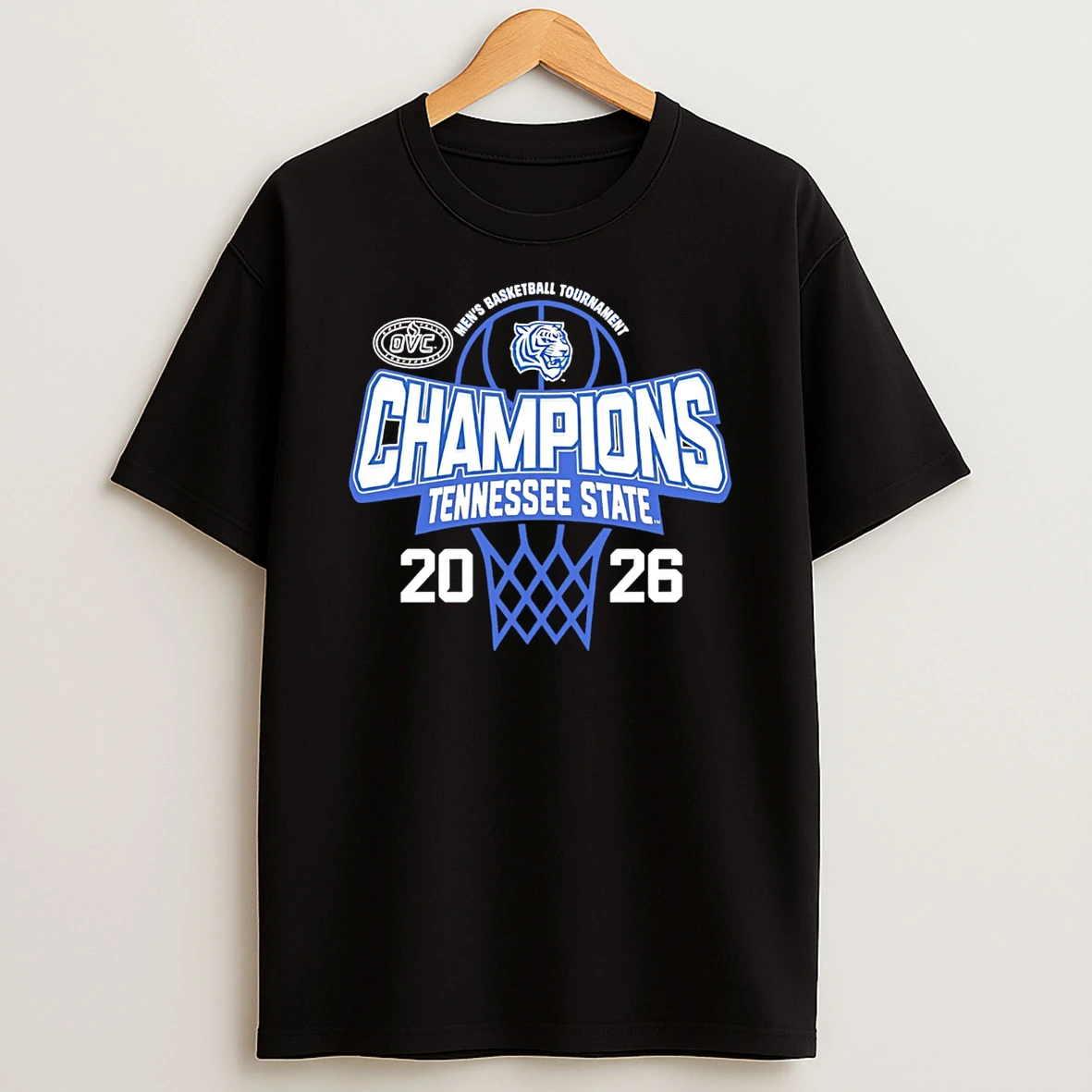 Tennessee State Mens Basketball 2026 Ovc Tournament Champions T Shirt