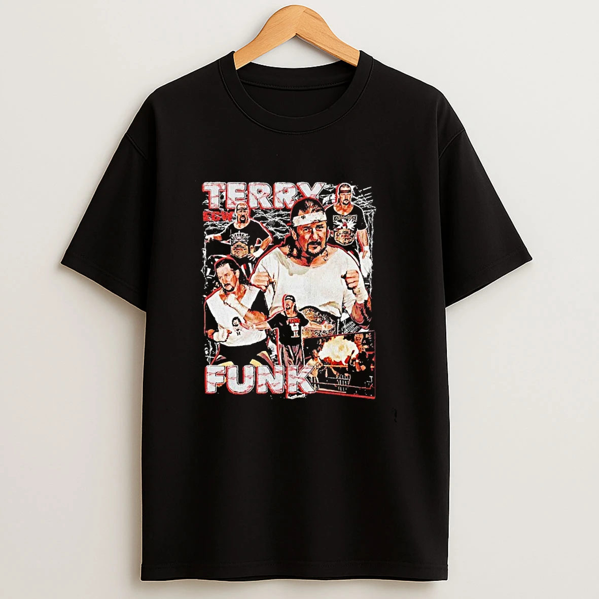 Terry Funk Wrestler Ecw Collage Graphic T Shirt