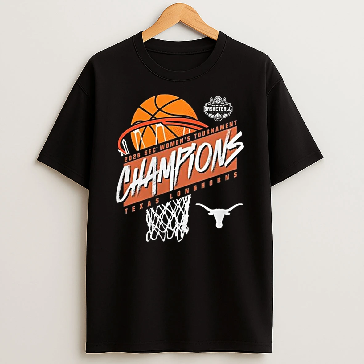 Texas Longhorns Womens 2026 Sec Womens Basketball Tournament Champions T Shirt