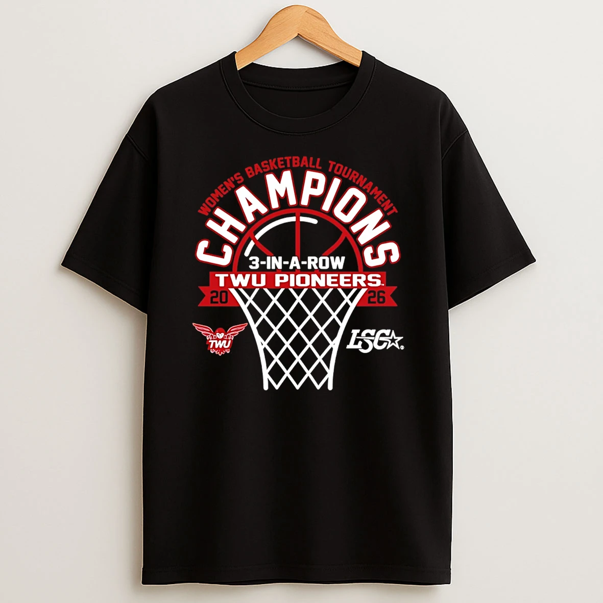 Texas Womans Womens Basketball 2026 3 In A Row Lsc Tournament Champions T Shirt