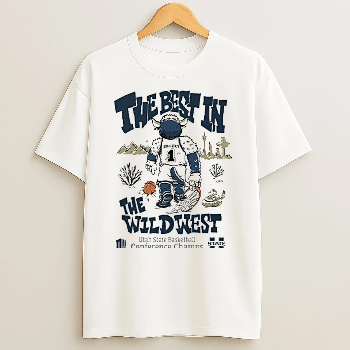 The Best In The Wild West Utah State Basketball Conference Champs T Shirt