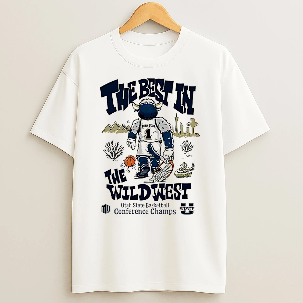 The Best In The Wildwest Utah State Basketball Conference Champs 2026 T Shirt