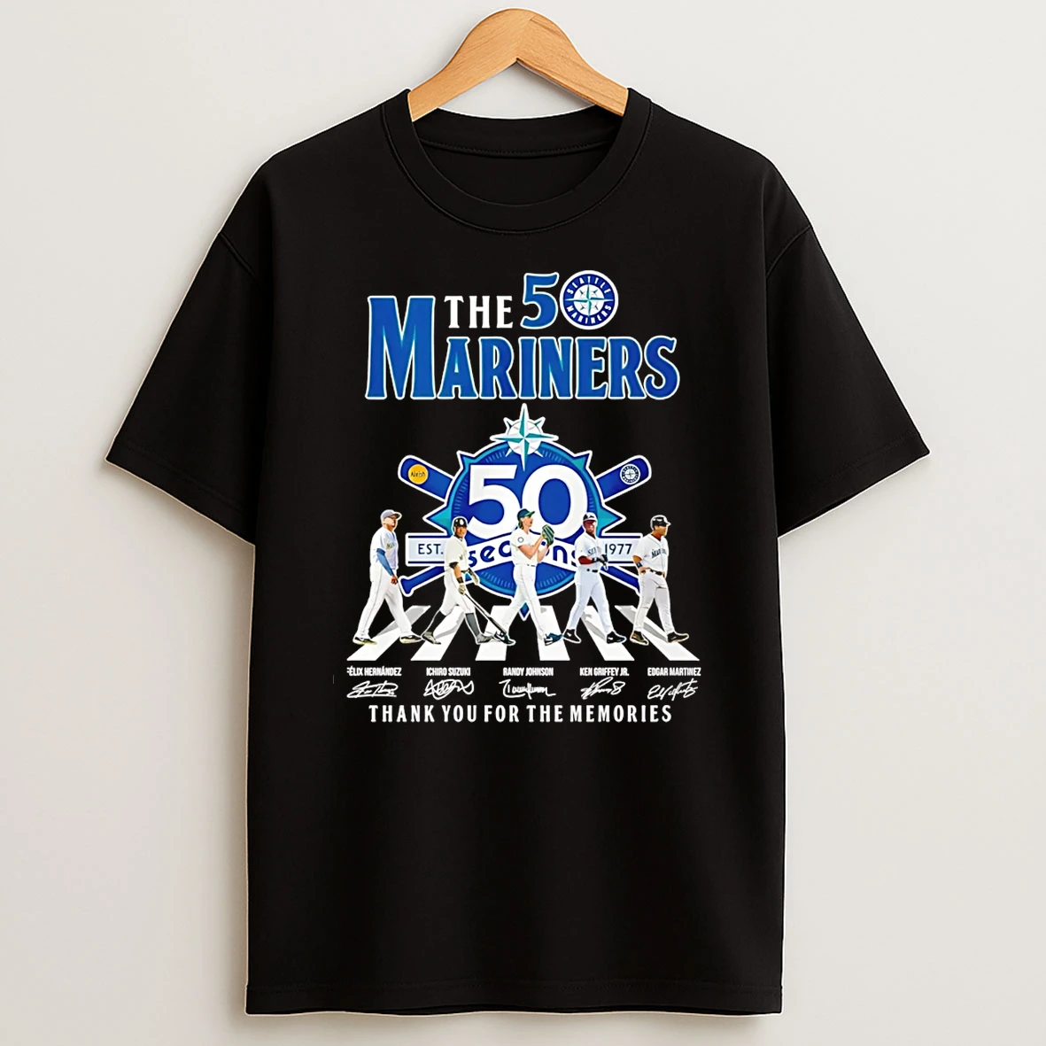 The Mariners 50th Anniversary 1977 2026 Thank You For The Memories Signatures T Shirt