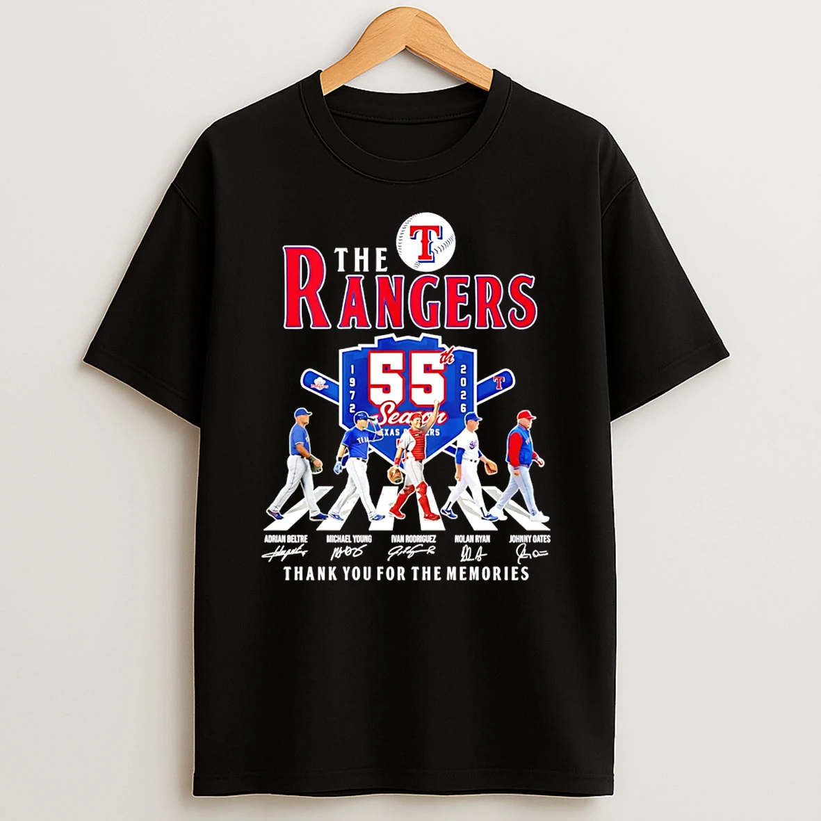 The Rangers 55th Anniversary 1972 2026 Thank You For The Memories T Shirt
