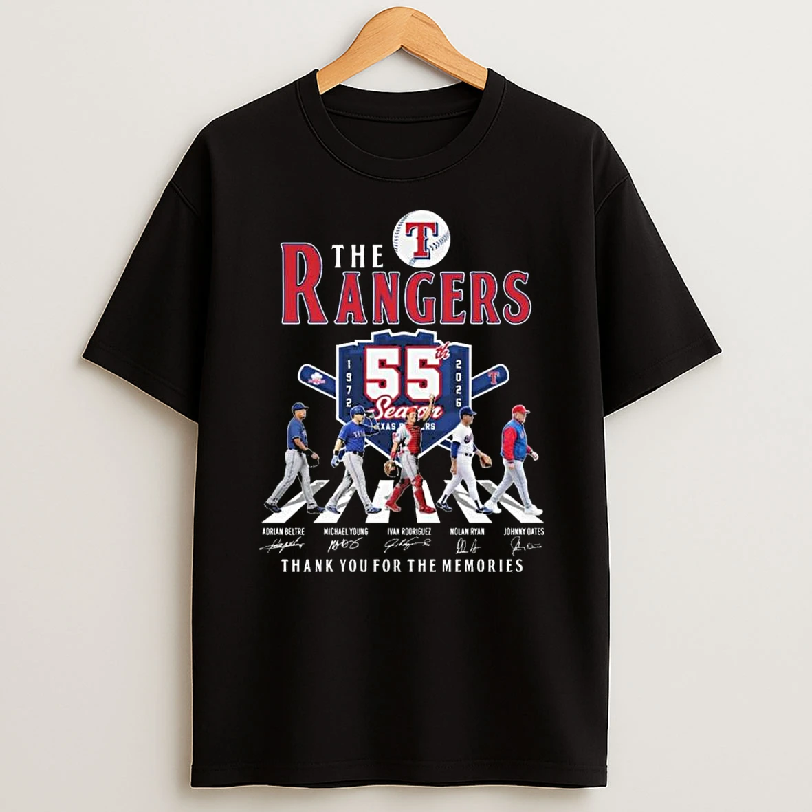 The Texas Rangers Abbey Road Thank You For The Memories Signatures T Shirt