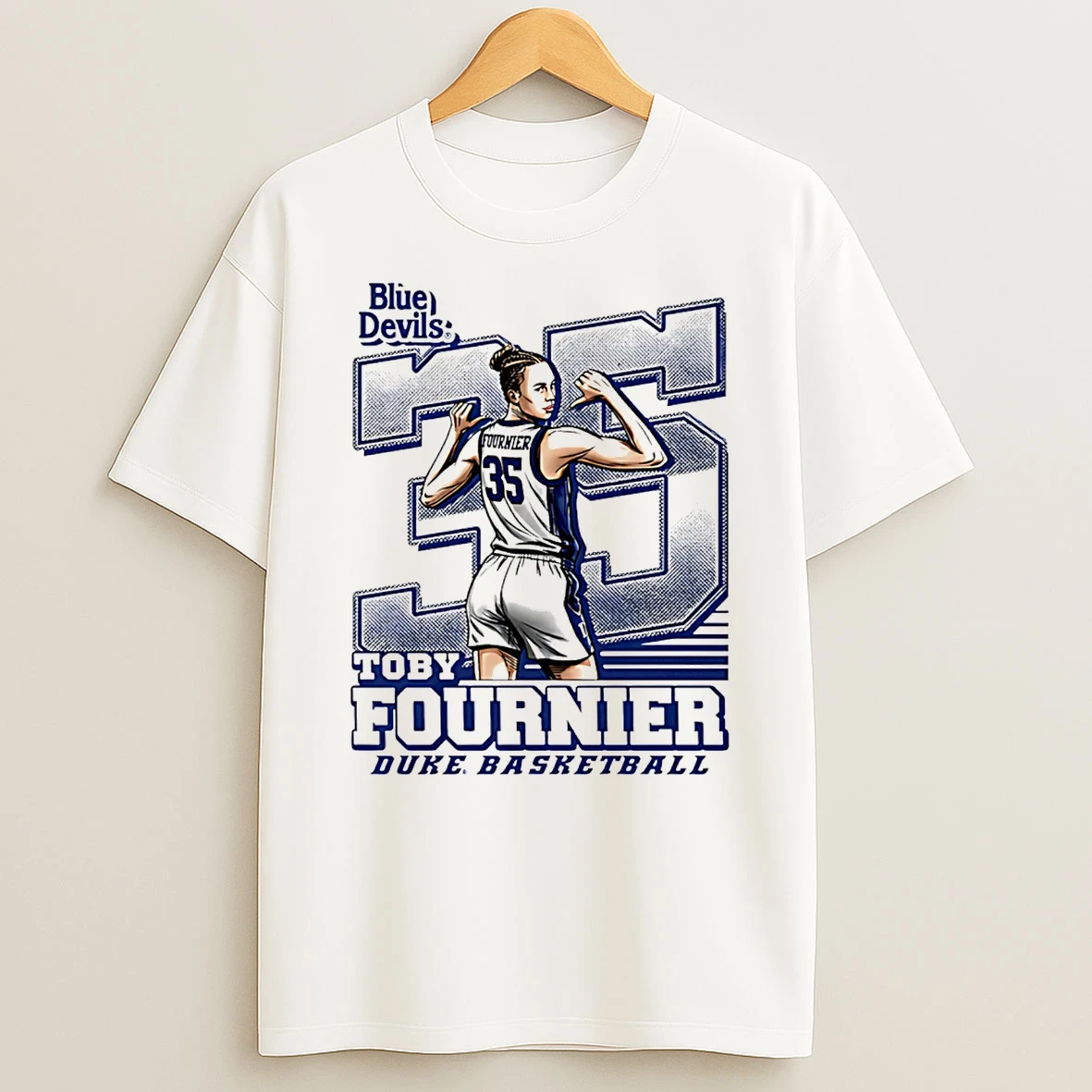 Toby Fournier Duke Blue Devils Portrait T Shirt