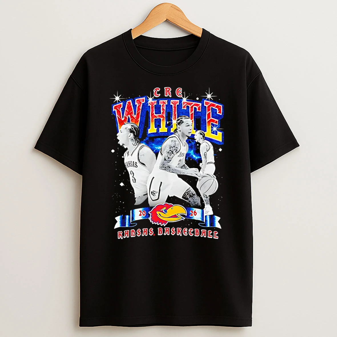 Tre White Kansas Jayhawks 90s Graphic T Shirt
