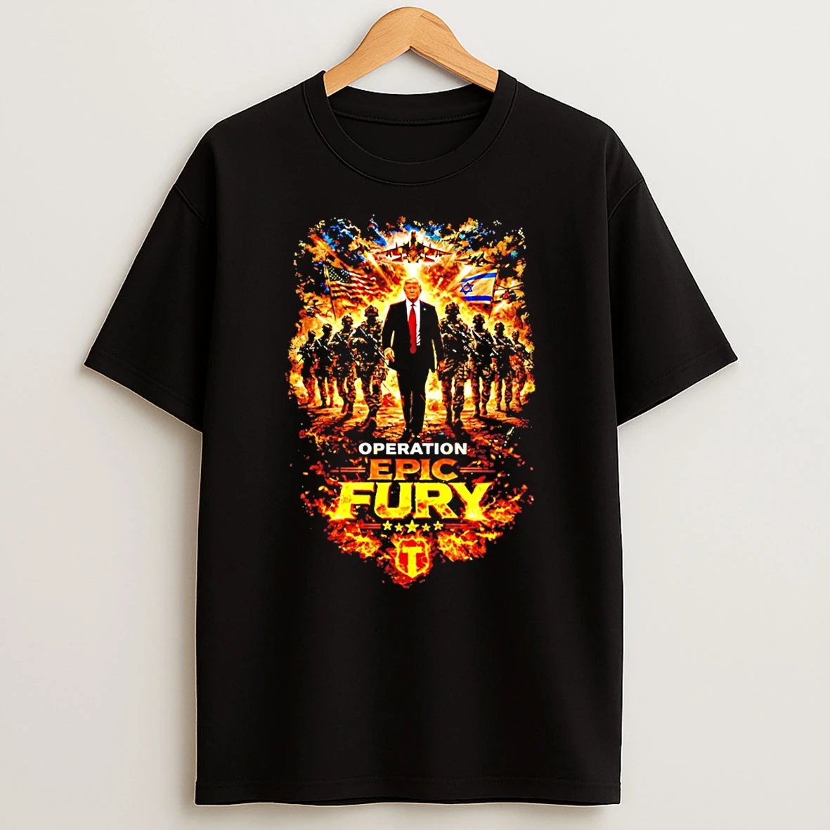 Trump Operation Epic Fury Fire Graphic T Shirt