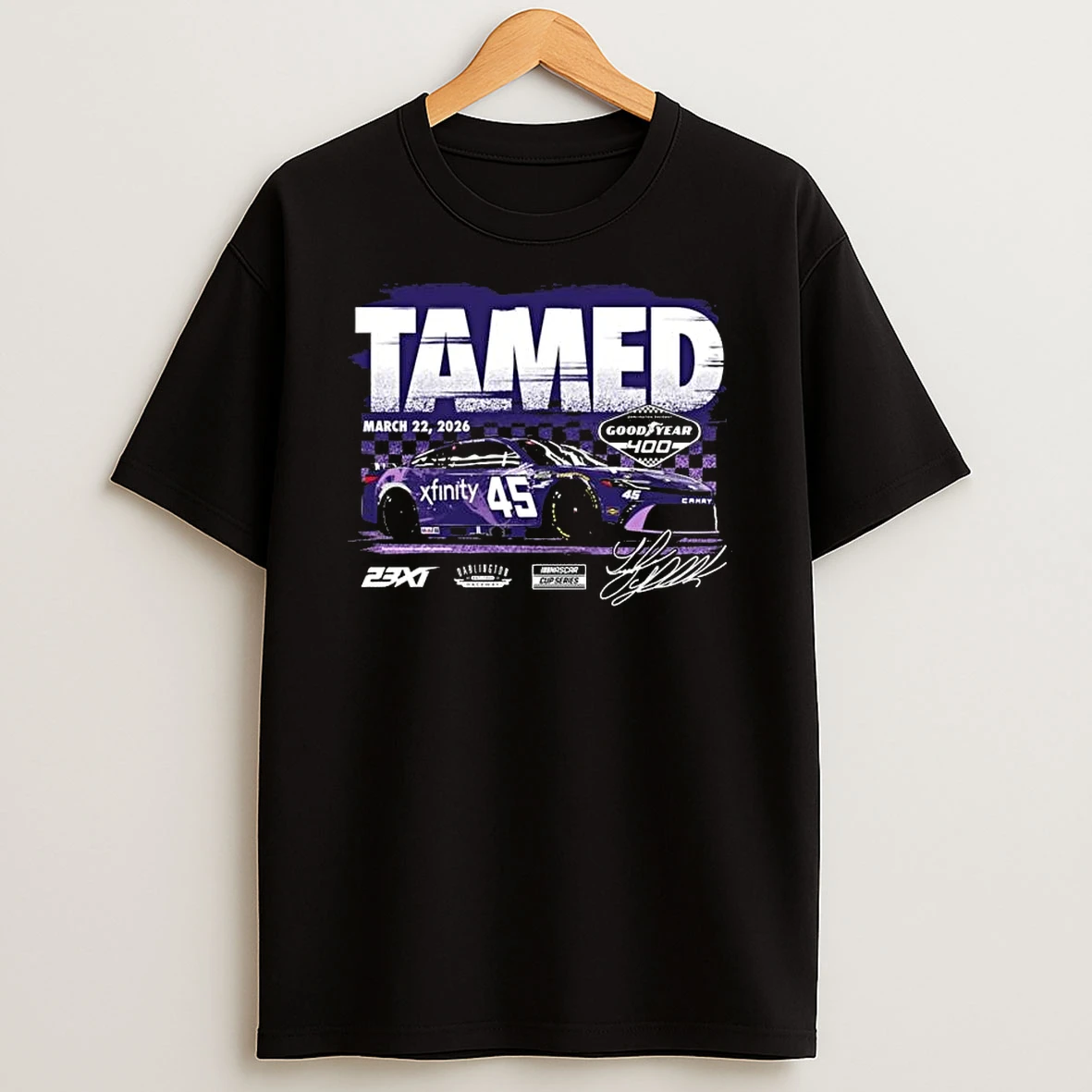 Tyler Reddick 23xi Racing Black 2026 Goodyear 400 Race Winner T Shirt