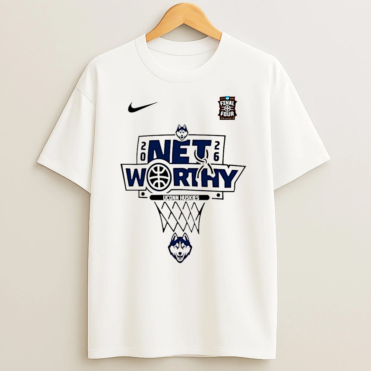 Uconn Huskies 2026 Five Four Net Worthy Logo T Shirt