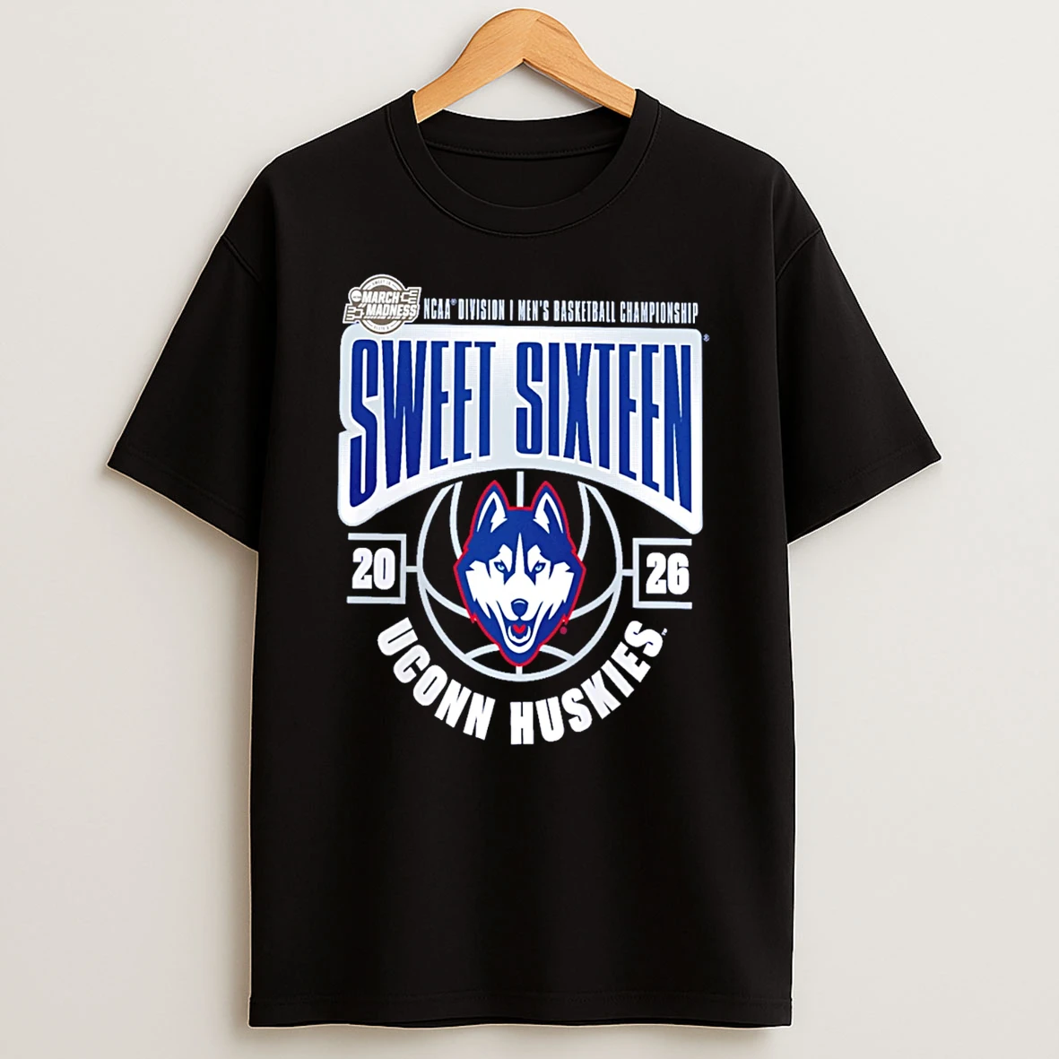 Uconn Huskies 2026 Ncaa Mens Basketball Tournament March Madness Sweet 16 T Shirt