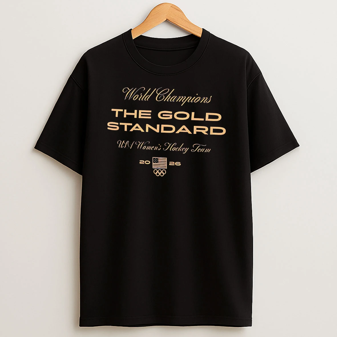 Us Hockey 2026 Winter Olympics Gold Medal Champions Gold Standard T Shirt