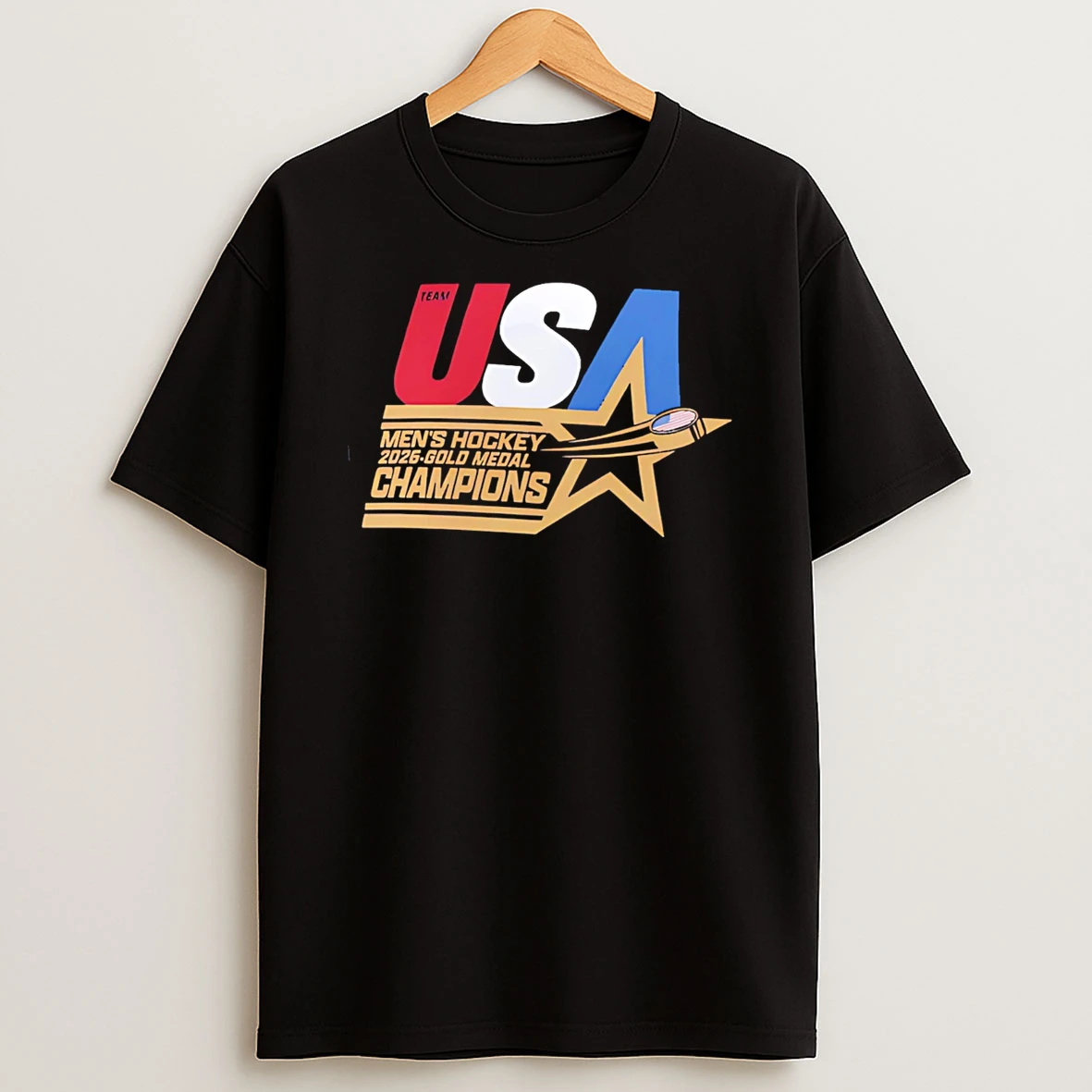 Us Mens Olympic Hockey 2026 Winter Olympics Gold Medal Winner Stars T Shirt