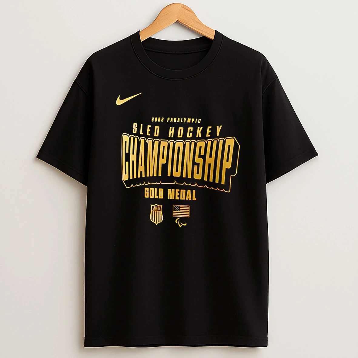 Us National Sled Hockey 2026 Winter Olympics Gold Medal Champions T Shirt