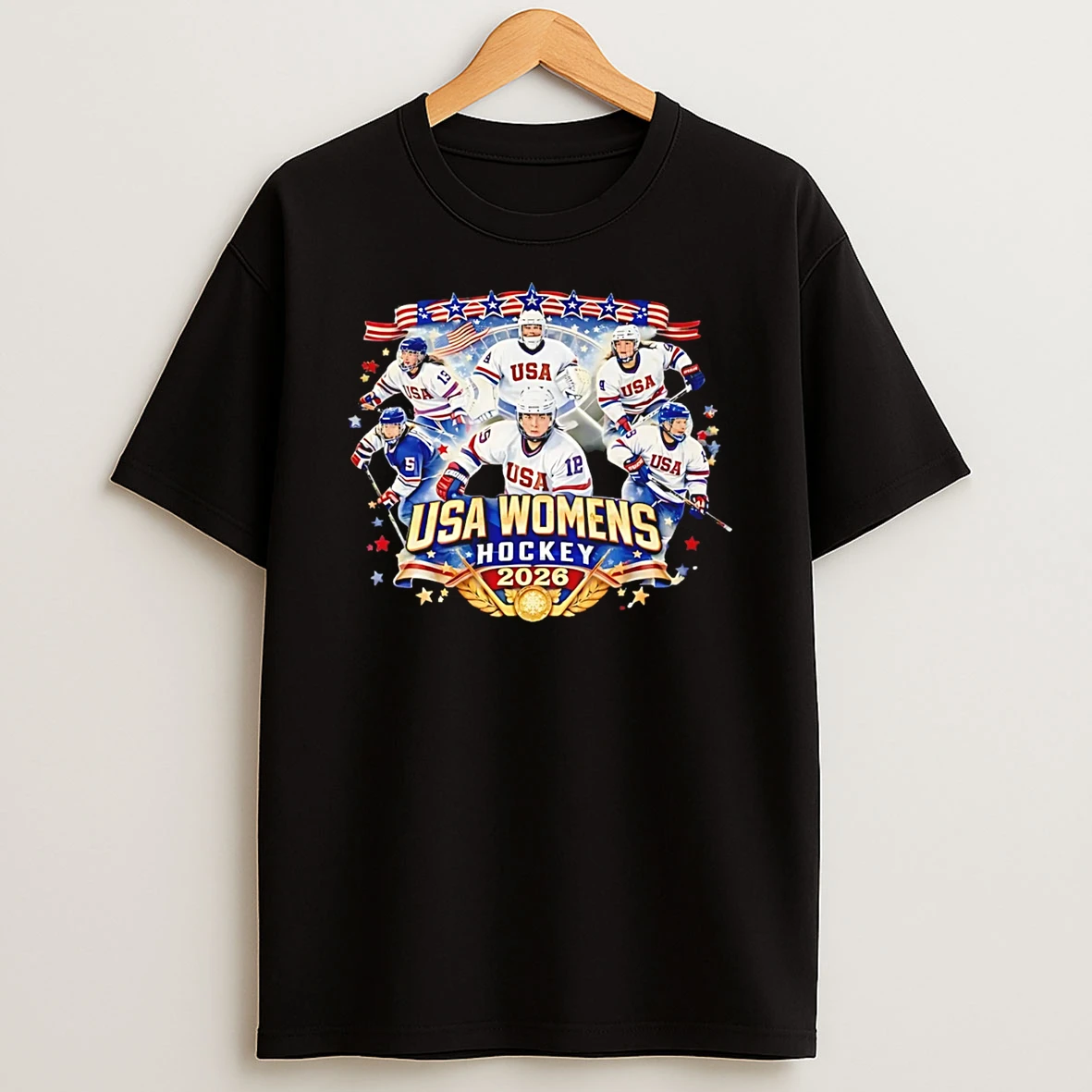 Usa Womens Hockey 2026 Champions Graphic T Shirt