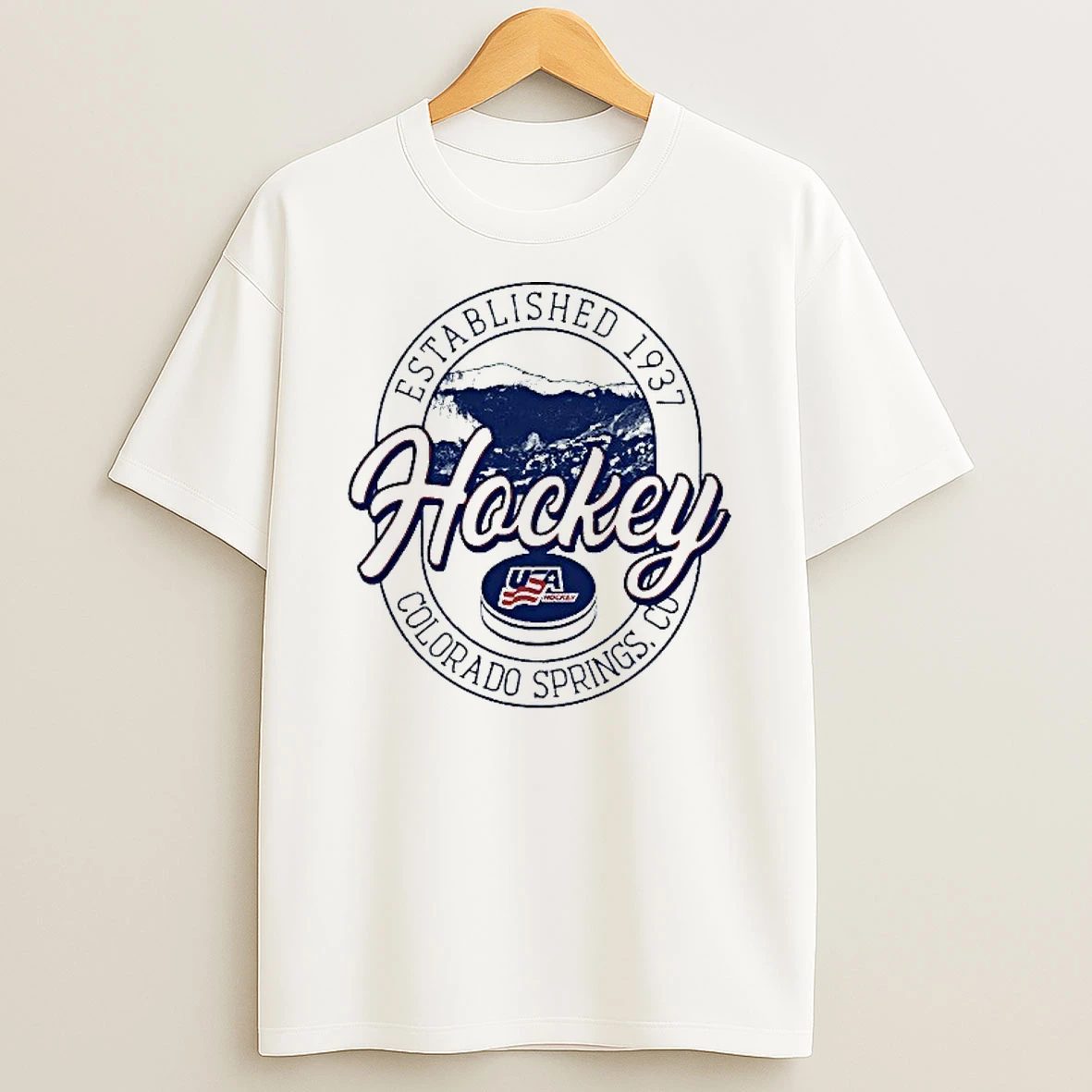Usa Hockey Established 1973 Colorado Springs Co T Shirt