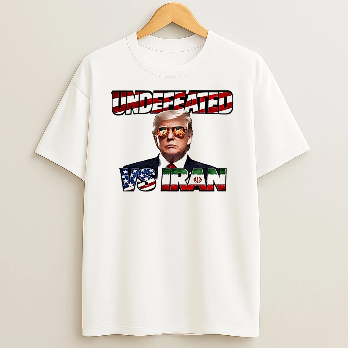 Undefeated Donald Trump Vs Iran Fire Sunglasses T Shirt