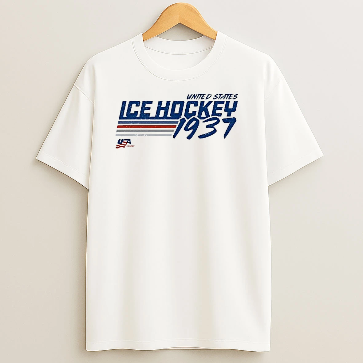United States Ice Hockey 1937 Retro Stripes T Shirt