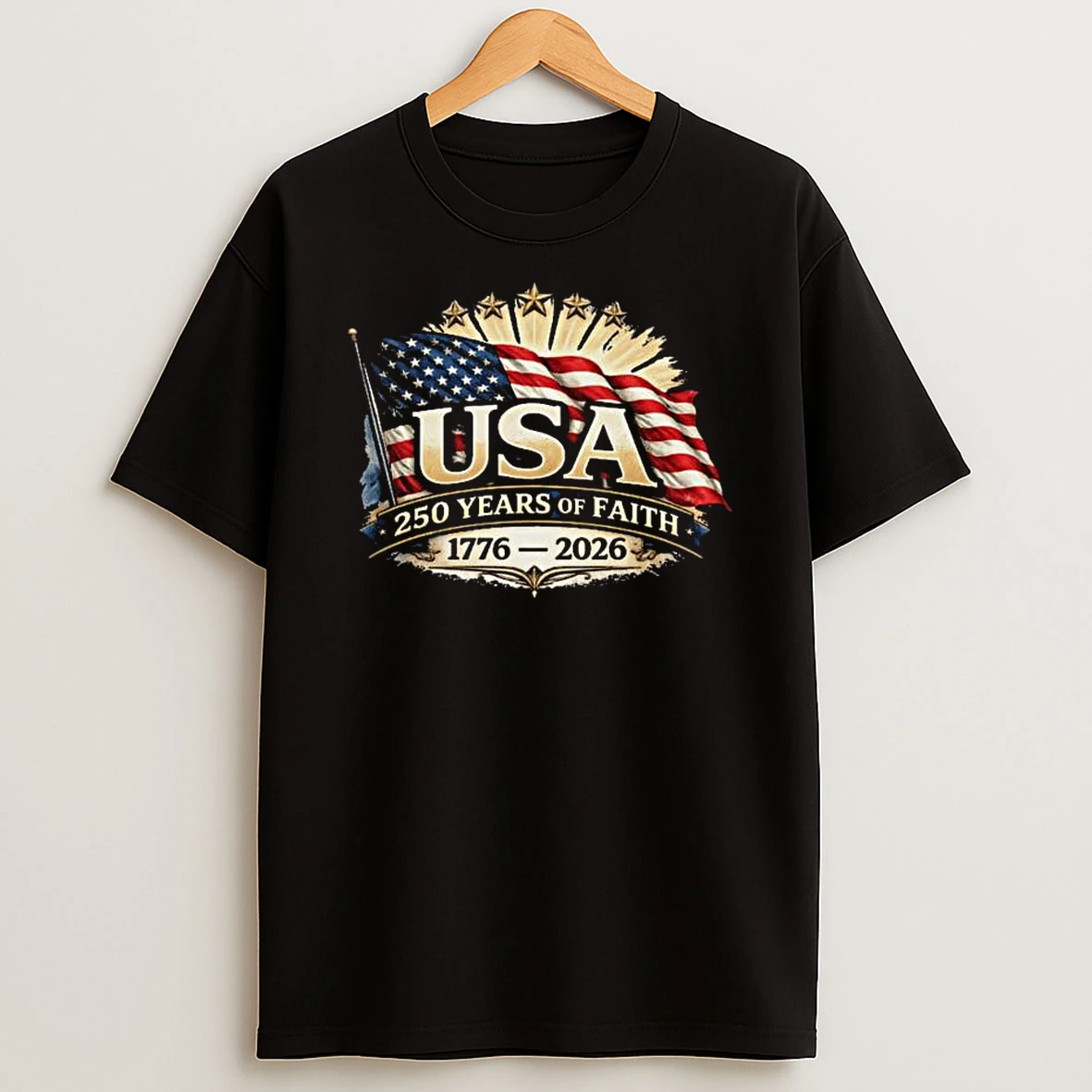 Usa 250 Years Of Faith 1776%ce%b3co2026 Patriotic T Shirt