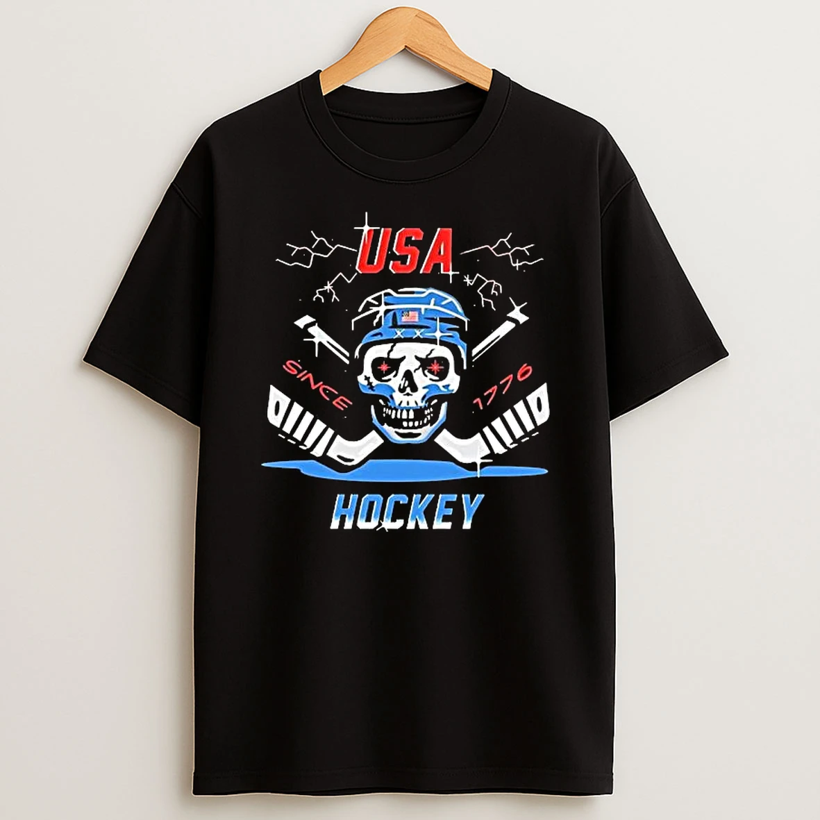 Usa Hockey Skull Since 1776 T Shirt