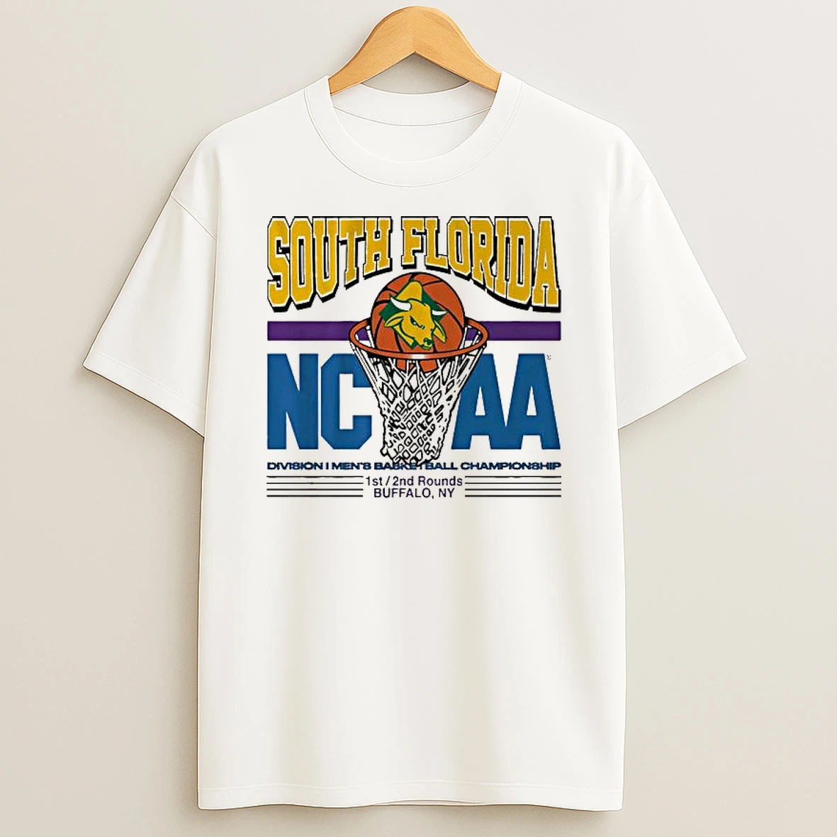 Usf Bulls Ncaa Division I Mens Basketball Championship 1st 2nd Rounds Buffalo Ny T Shirt