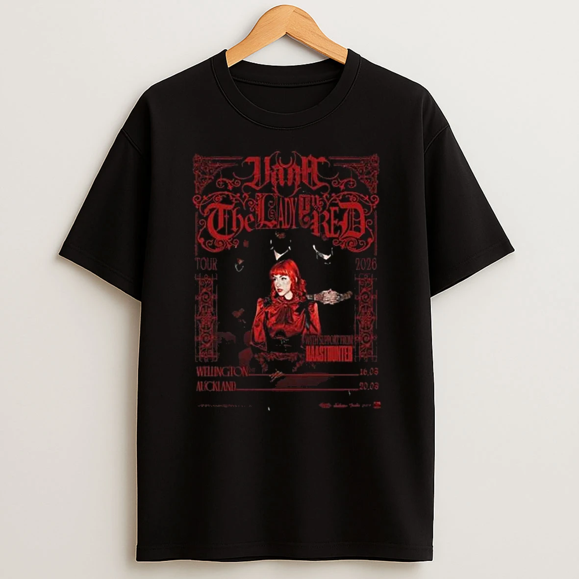 Vana The Lady In Red Tour New Zealand In Wellington And Auckland On March 16 And 20 2026 T Shirt