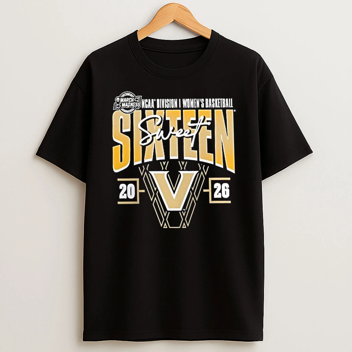 Vanderbilt Commodores 2026 Ncaa Womens Basketball Tournament March Madness Sweet 16 T Shirt