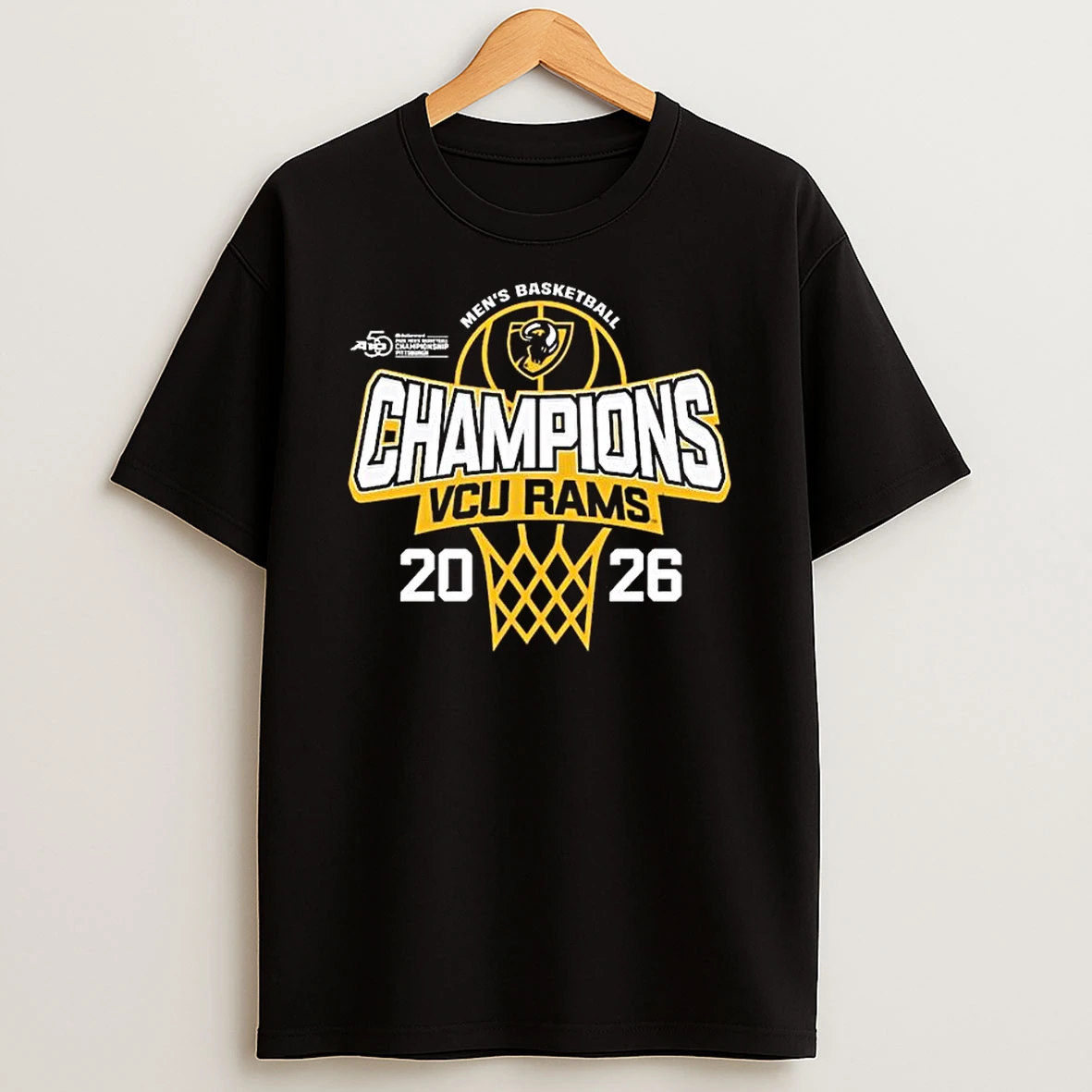 Vcu Rams 2026 A 10 Mens Basketball Tournament Champions T Shirt