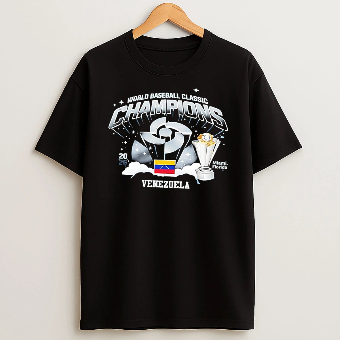 Venezuela Baseball 2026 World Baseball Classic Champions Trophy T Shirt