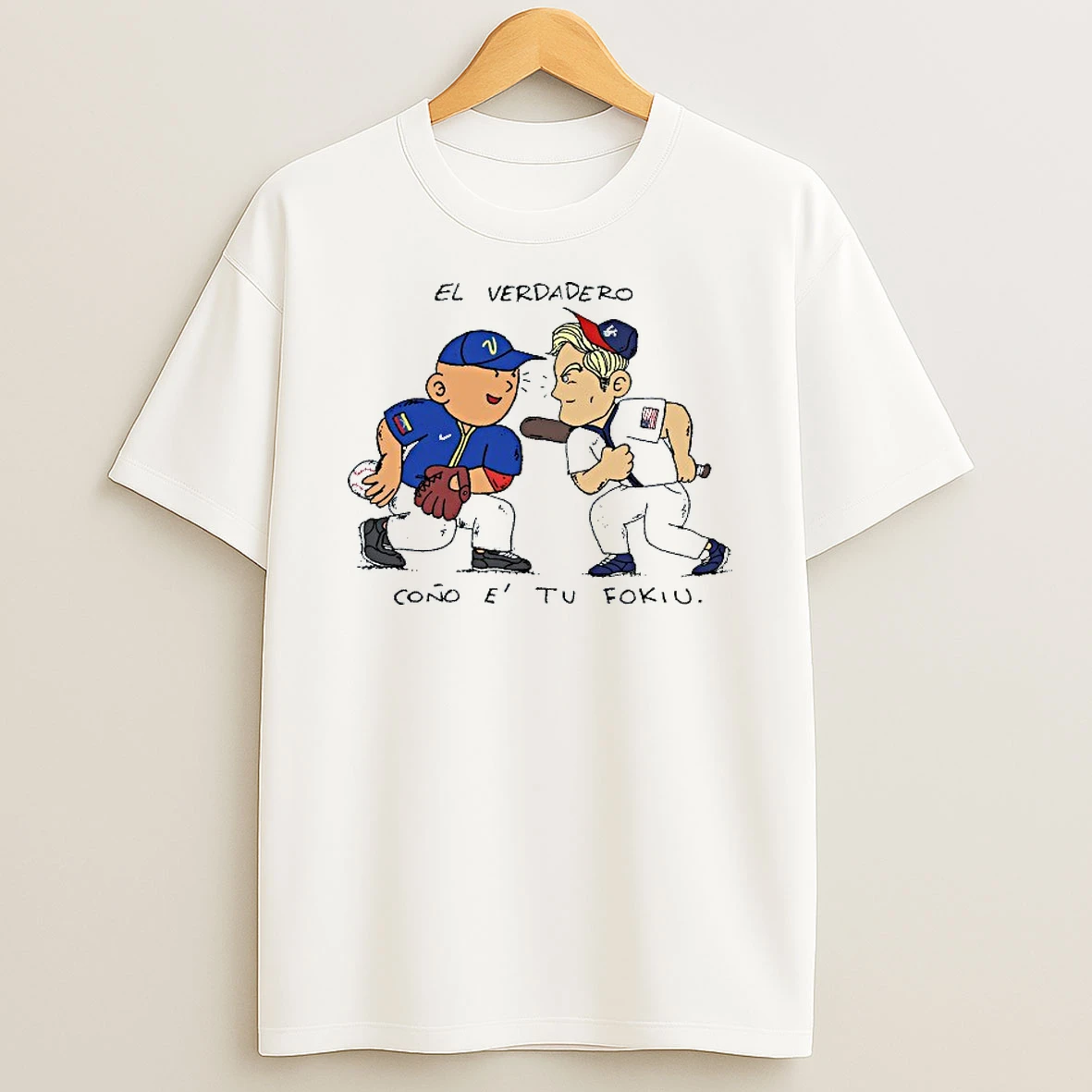 Venezuela Vs Usa Baseball El Verdadero Cartoon T Shirt