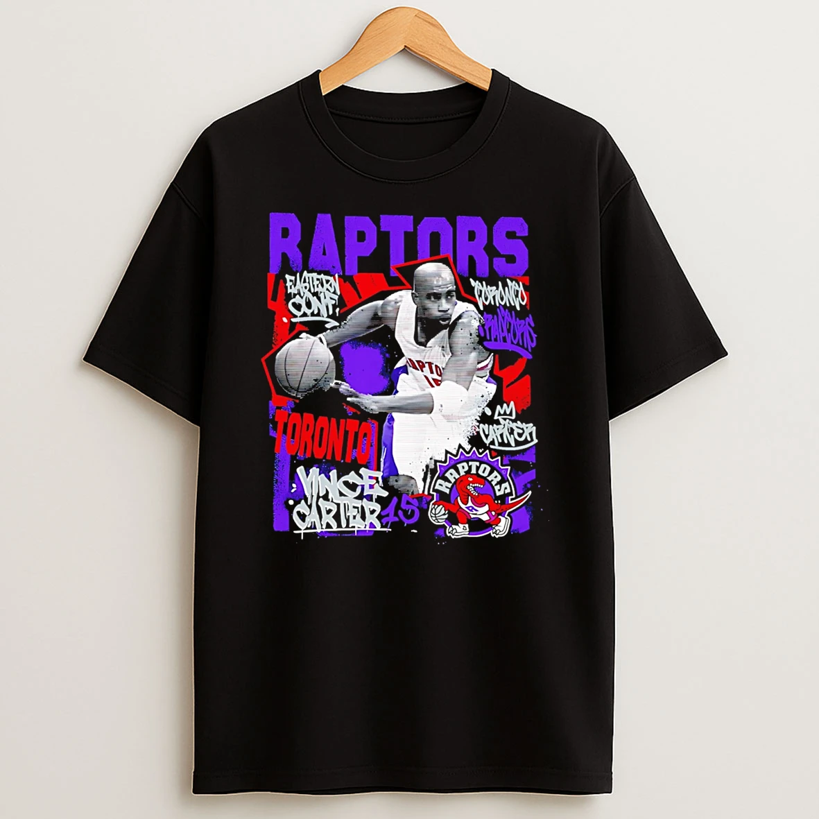 Vince Carter Toronto Raptors Chalked Up Player Paint T Shirt