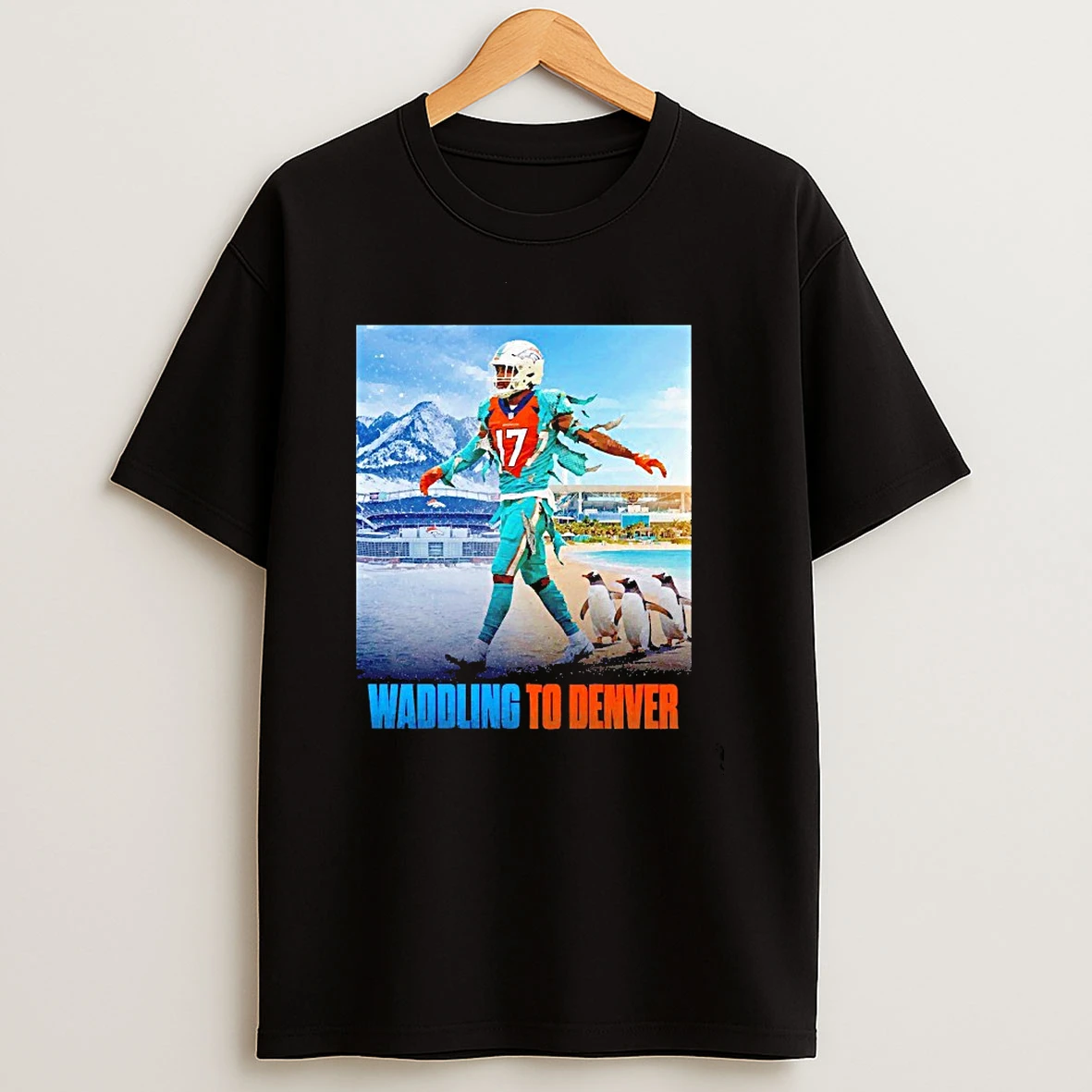 Waddling To Denver Jaylen Waddle Denver Broncos T Shirt