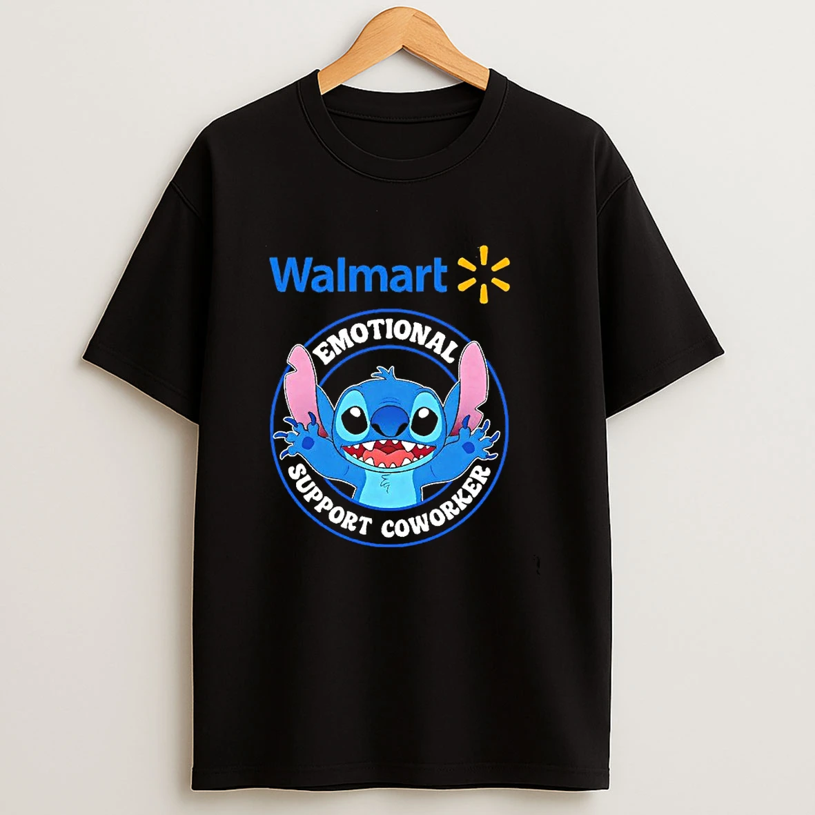 Walmart Emotional Support Coworker Stitch T Shirt