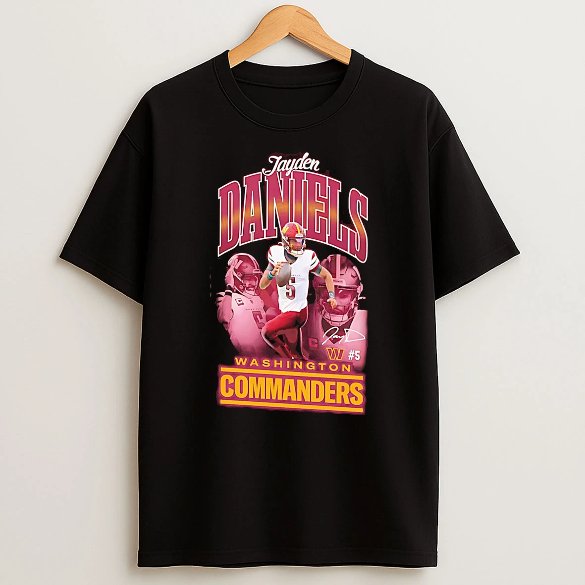 Washington Commanders Jayden Daniels Triple Pic T Shirt