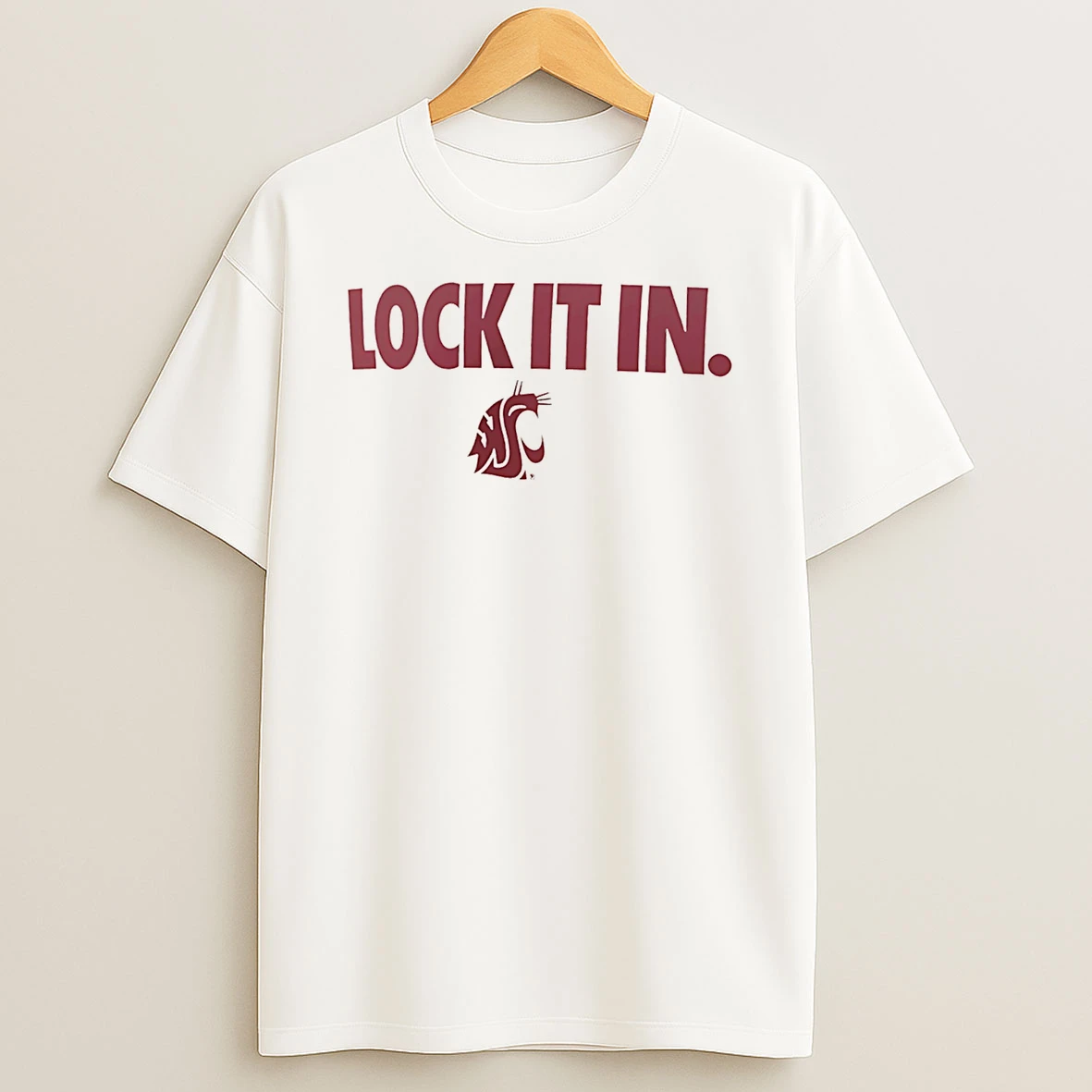 Washington State Cougars Lock It In Logo T Shirt