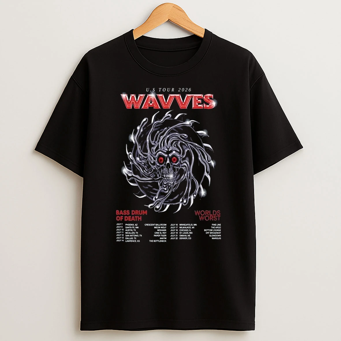 Wavves Usa Tour 2026 T Shirt