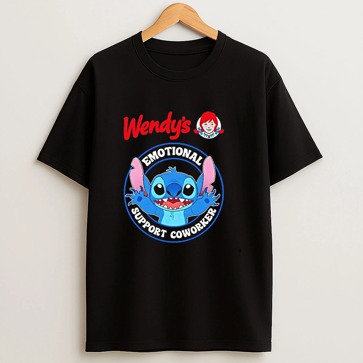 Wendys Emotional Support Coworker Stitch T Shirt