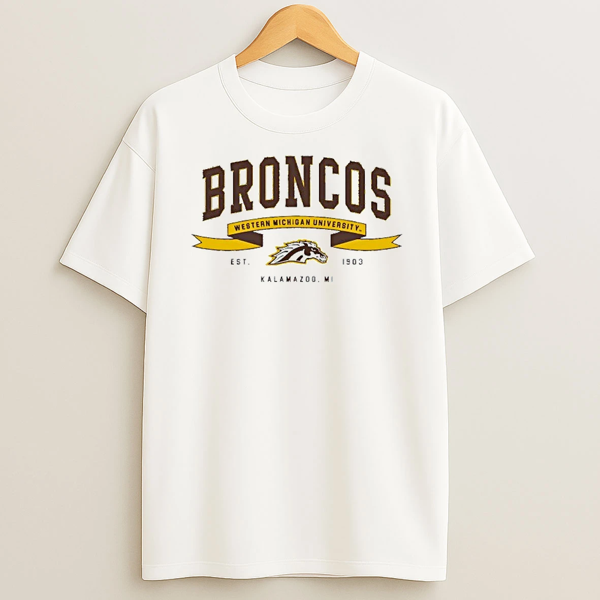 Western Michigan Broncos Est 1903 Kalamazoo Mi Ribbon Flight T Shirt