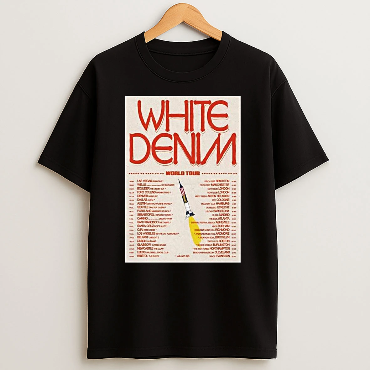 White Denim World Tour 2026 T Shirt