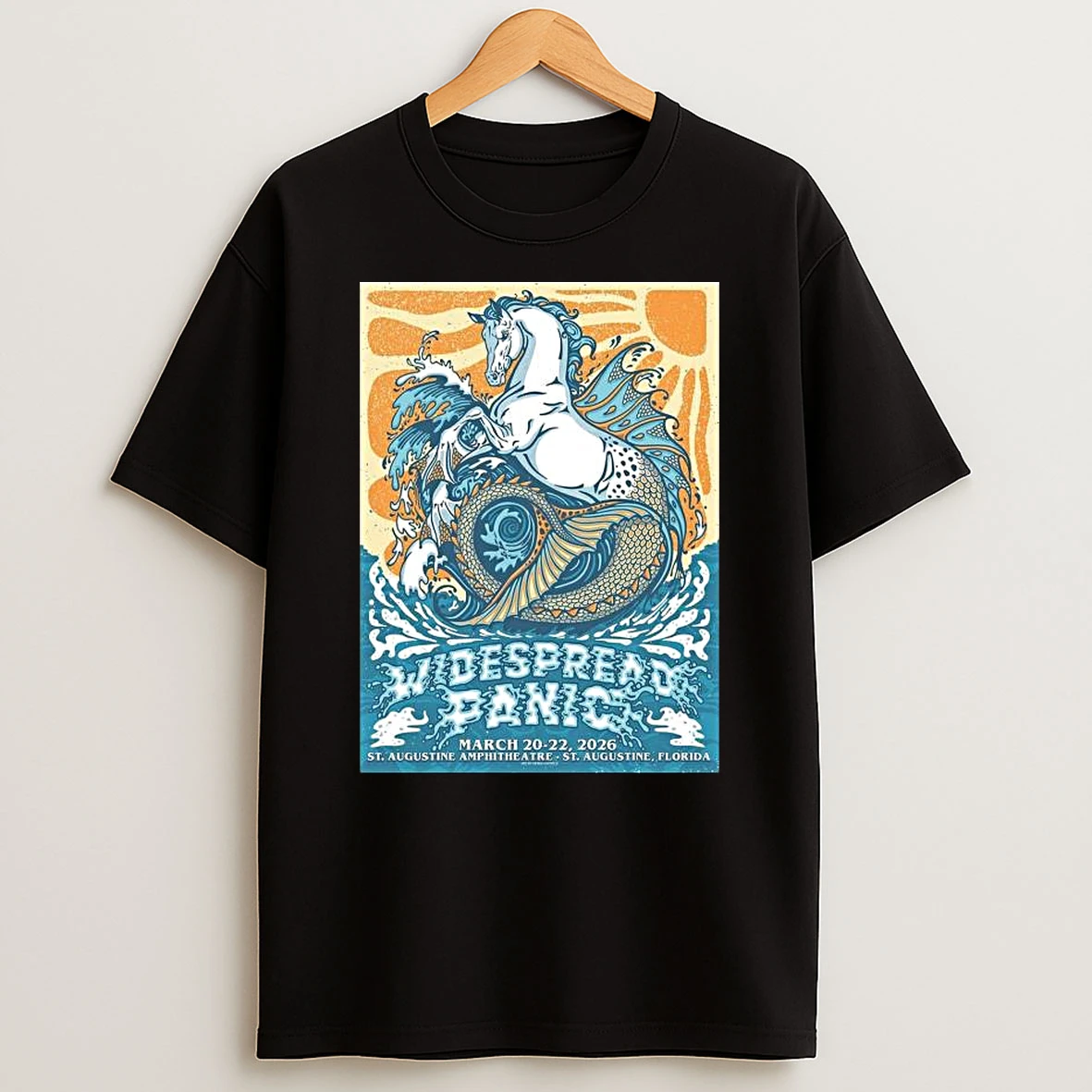 Widespread Panic St Augustine Florida Event Merch At St Augustine Amphitheatre On March 20 22 2026 The Sea Horse T Shirt