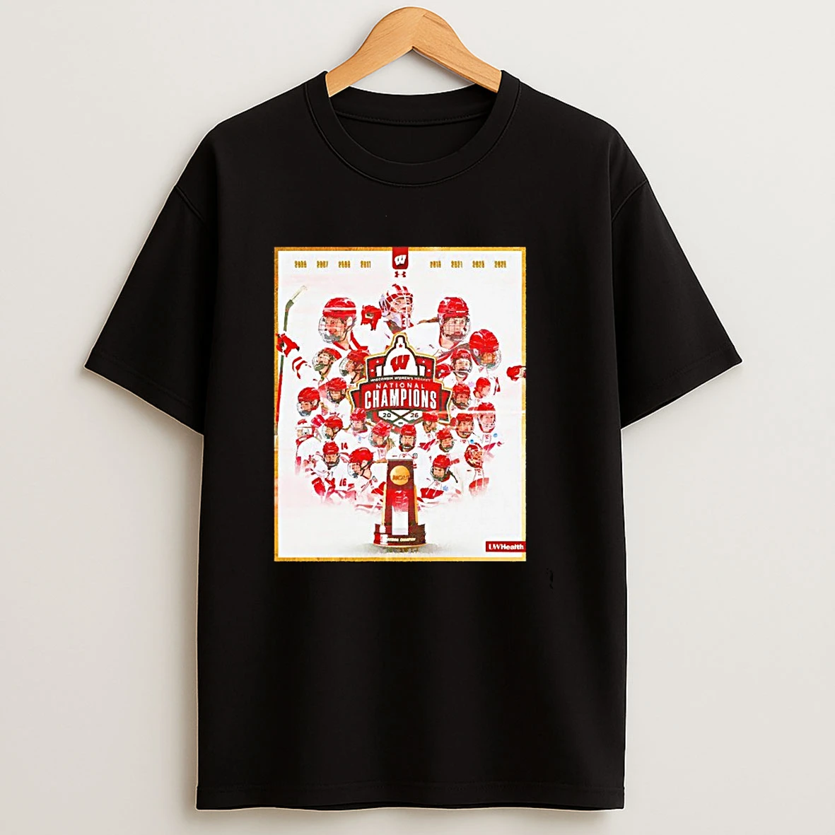 Wisconsin Badgers 2026 Ncaa Womens Hockey National Champions Graphic T Shirt